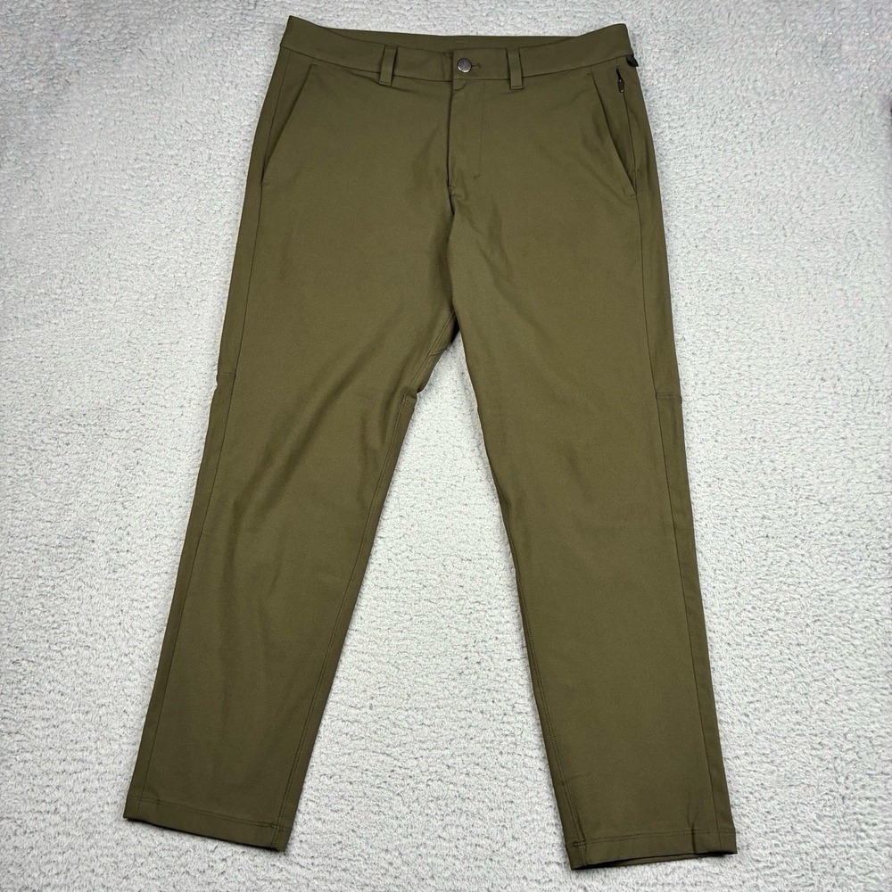 Lululemon Commission Slim Performance Warpstreme Pants Mens 32x26 Green LM5AF0S